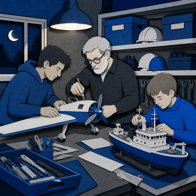 Papier-Silhouettenillustration zu Modellbauverein finanzieren